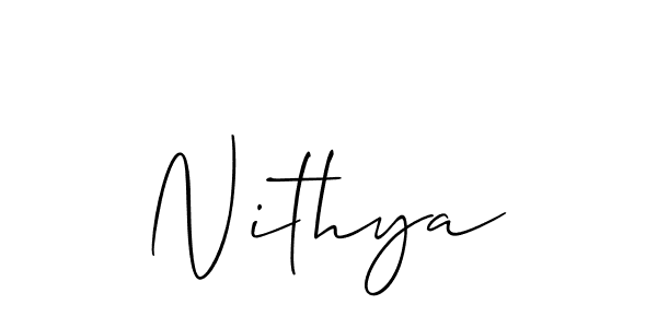 if you are searching for the best signature style for your name Nithya. so please give up your signature search. here we have designed multiple signature styles  using Allison_Script. Nithya signature style 2 images and pictures png