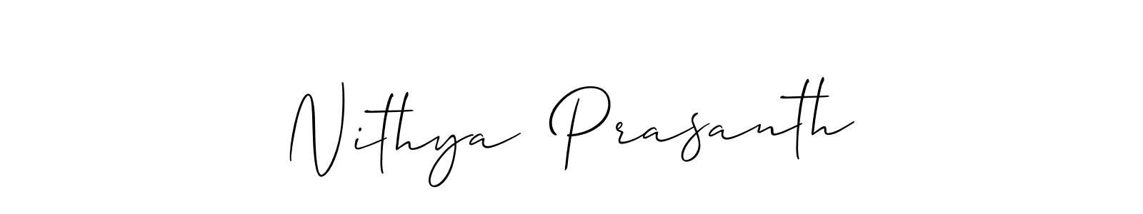 Also we have Nithya  Prasanth name is the best signature style. Create professional handwritten signature collection using Allison_Script autograph style. Nithya  Prasanth signature style 2 images and pictures png