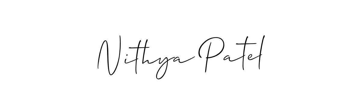Design your own signature with our free online signature maker. With this signature software, you can create a handwritten (Allison_Script) signature for name Nithya Patel. Nithya Patel signature style 2 images and pictures png