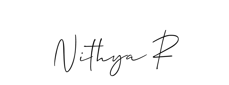 How to Draw Nithya R signature style? Allison_Script is a latest design signature styles for name Nithya R. Nithya R signature style 2 images and pictures png