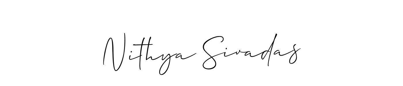 Design your own signature with our free online signature maker. With this signature software, you can create a handwritten (Allison_Script) signature for name Nithya Sivadas. Nithya Sivadas signature style 2 images and pictures png