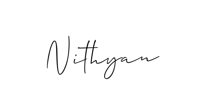 How to make Nithyan signature? Allison_Script is a professional autograph style. Create handwritten signature for Nithyan name. Nithyan signature style 2 images and pictures png