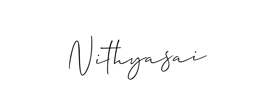 Nithyasai stylish signature style. Best Handwritten Sign (Allison_Script) for my name. Handwritten Signature Collection Ideas for my name Nithyasai. Nithyasai signature style 2 images and pictures png