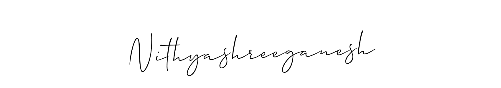 Similarly Allison_Script is the best handwritten signature design. Signature creator online .You can use it as an online autograph creator for name Nithyashreeganesh. Nithyashreeganesh signature style 2 images and pictures png