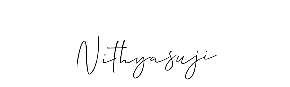 Allison_Script is a professional signature style that is perfect for those who want to add a touch of class to their signature. It is also a great choice for those who want to make their signature more unique. Get Nithyasuji name to fancy signature for free. Nithyasuji signature style 2 images and pictures png