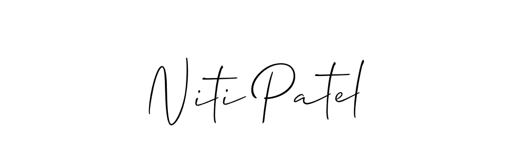 It looks lik you need a new signature style for name Niti Patel. Design unique handwritten (Allison_Script) signature with our free signature maker in just a few clicks. Niti Patel signature style 2 images and pictures png