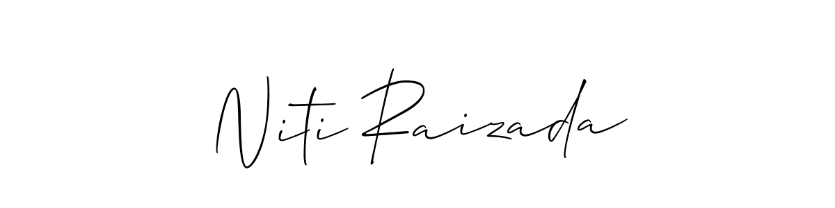 The best way (Allison_Script) to make a short signature is to pick only two or three words in your name. The name Niti Raizada include a total of six letters. For converting this name. Niti Raizada signature style 2 images and pictures png