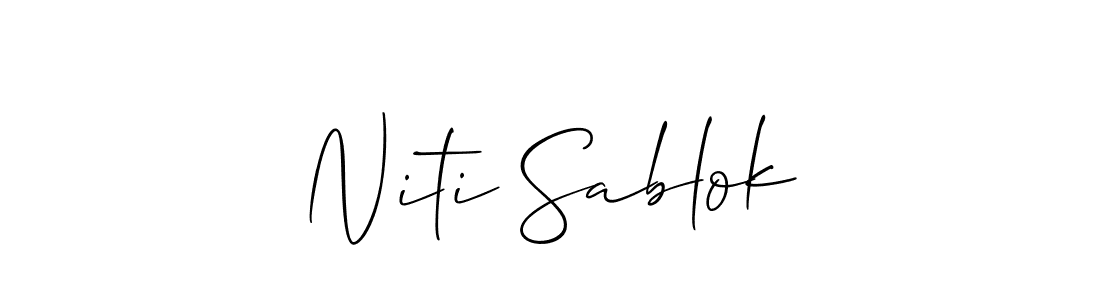 Similarly Allison_Script is the best handwritten signature design. Signature creator online .You can use it as an online autograph creator for name Niti Sablok. Niti Sablok signature style 2 images and pictures png