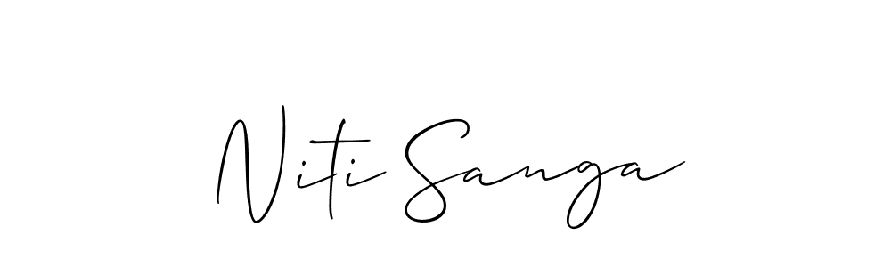 Also we have Niti Sanga name is the best signature style. Create professional handwritten signature collection using Allison_Script autograph style. Niti Sanga signature style 2 images and pictures png