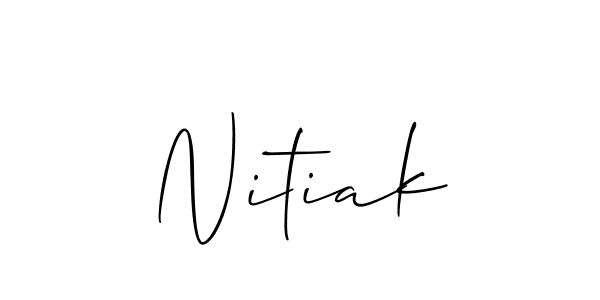 How to make Nitiak name signature. Use Allison_Script style for creating short signs online. This is the latest handwritten sign. Nitiak signature style 2 images and pictures png