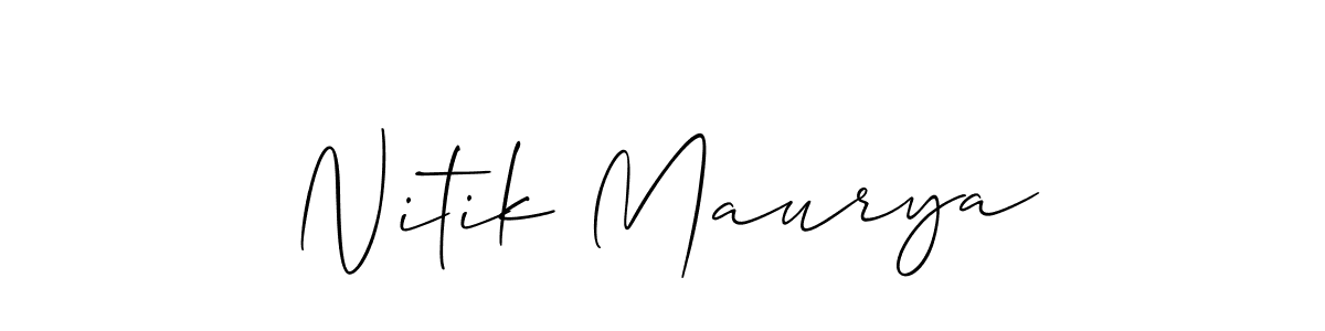 Also we have Nitik Maurya name is the best signature style. Create professional handwritten signature collection using Allison_Script autograph style. Nitik Maurya signature style 2 images and pictures png