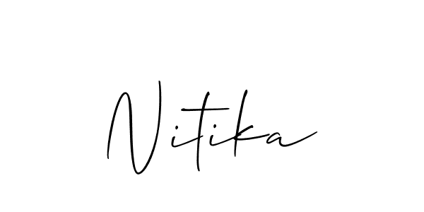 Also You can easily find your signature by using the search form. We will create Nitika name handwritten signature images for you free of cost using Allison_Script sign style. Nitika signature style 2 images and pictures png