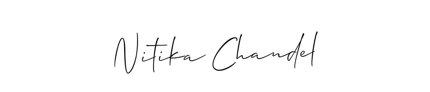 How to make Nitika Chandel name signature. Use Allison_Script style for creating short signs online. This is the latest handwritten sign. Nitika Chandel signature style 2 images and pictures png