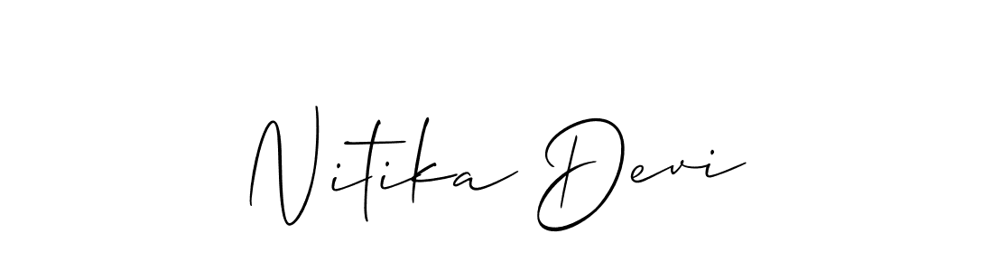 This is the best signature style for the Nitika Devi name. Also you like these signature font (Allison_Script). Mix name signature. Nitika Devi signature style 2 images and pictures png