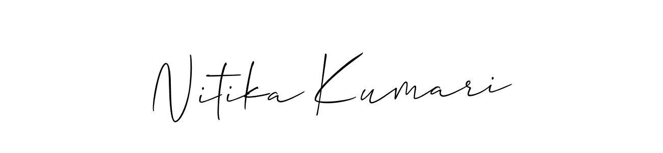 Design your own signature with our free online signature maker. With this signature software, you can create a handwritten (Allison_Script) signature for name Nitika Kumari. Nitika Kumari signature style 2 images and pictures png