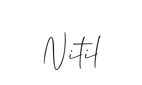 Nitil stylish signature style. Best Handwritten Sign (Allison_Script) for my name. Handwritten Signature Collection Ideas for my name Nitil. Nitil signature style 2 images and pictures png