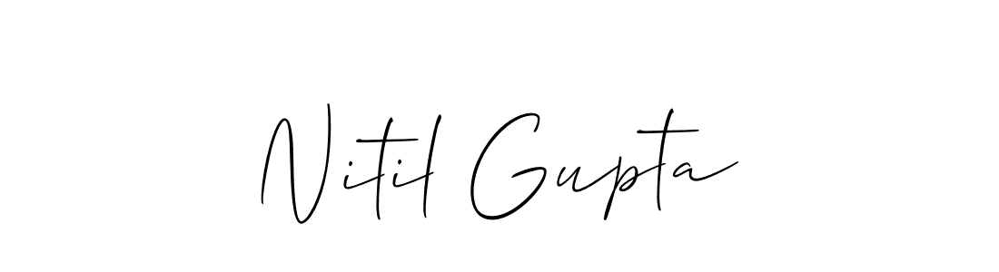 Design your own signature with our free online signature maker. With this signature software, you can create a handwritten (Allison_Script) signature for name Nitil Gupta. Nitil Gupta signature style 2 images and pictures png