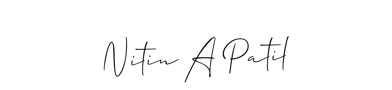 Use a signature maker to create a handwritten signature online. With this signature software, you can design (Allison_Script) your own signature for name Nitin A Patil. Nitin A Patil signature style 2 images and pictures png