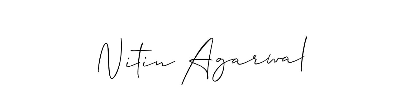 Make a beautiful signature design for name Nitin Agarwal. With this signature (Allison_Script) style, you can create a handwritten signature for free. Nitin Agarwal signature style 2 images and pictures png