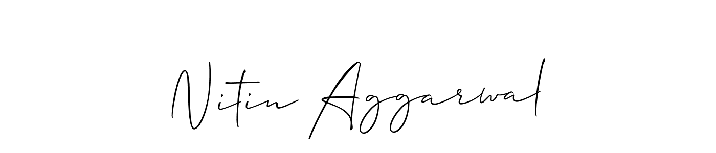 Create a beautiful signature design for name Nitin Aggarwal. With this signature (Allison_Script) fonts, you can make a handwritten signature for free. Nitin Aggarwal signature style 2 images and pictures png