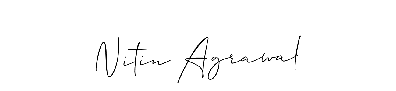 How to make Nitin Agrawal name signature. Use Allison_Script style for creating short signs online. This is the latest handwritten sign. Nitin Agrawal signature style 2 images and pictures png