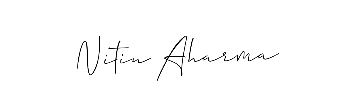 Best and Professional Signature Style for Nitin Aharma. Allison_Script Best Signature Style Collection. Nitin Aharma signature style 2 images and pictures png