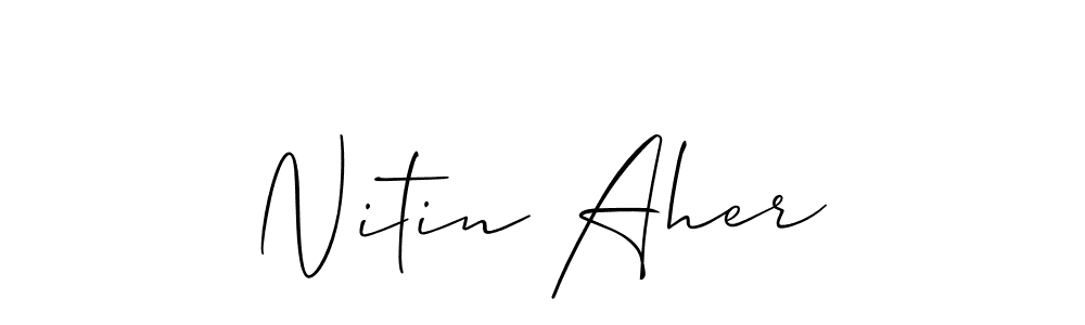 Make a beautiful signature design for name Nitin Aher. Use this online signature maker to create a handwritten signature for free. Nitin Aher signature style 2 images and pictures png