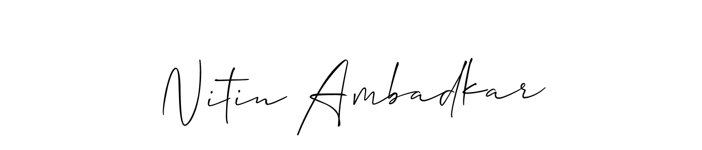 Create a beautiful signature design for name Nitin Ambadkar. With this signature (Allison_Script) fonts, you can make a handwritten signature for free. Nitin Ambadkar signature style 2 images and pictures png