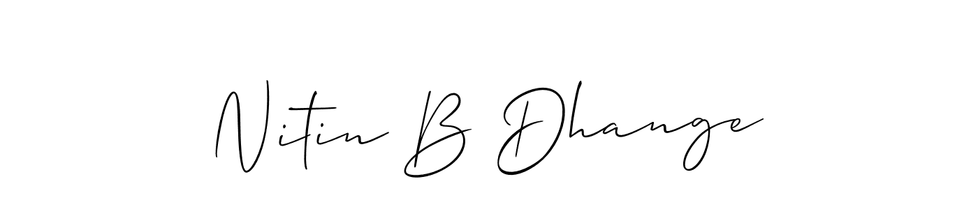 This is the best signature style for the Nitin B Dhange name. Also you like these signature font (Allison_Script). Mix name signature. Nitin B Dhange signature style 2 images and pictures png