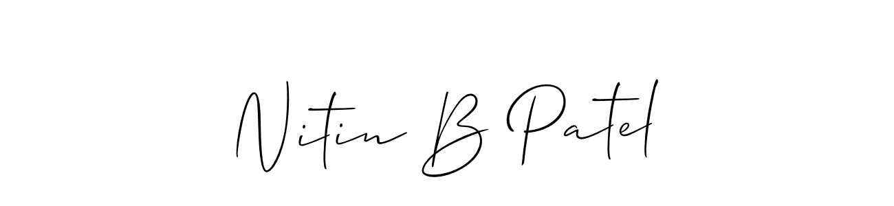 How to make Nitin B Patel name signature. Use Allison_Script style for creating short signs online. This is the latest handwritten sign. Nitin B Patel signature style 2 images and pictures png