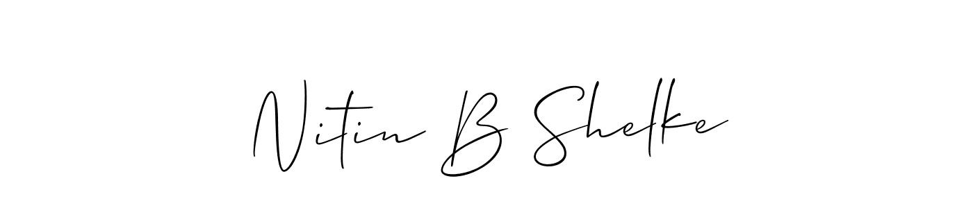 Use a signature maker to create a handwritten signature online. With this signature software, you can design (Allison_Script) your own signature for name Nitin B Shelke. Nitin B Shelke signature style 2 images and pictures png