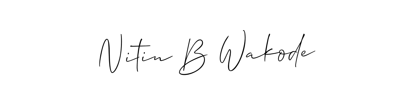 Nitin B Wakode stylish signature style. Best Handwritten Sign (Allison_Script) for my name. Handwritten Signature Collection Ideas for my name Nitin B Wakode. Nitin B Wakode signature style 2 images and pictures png