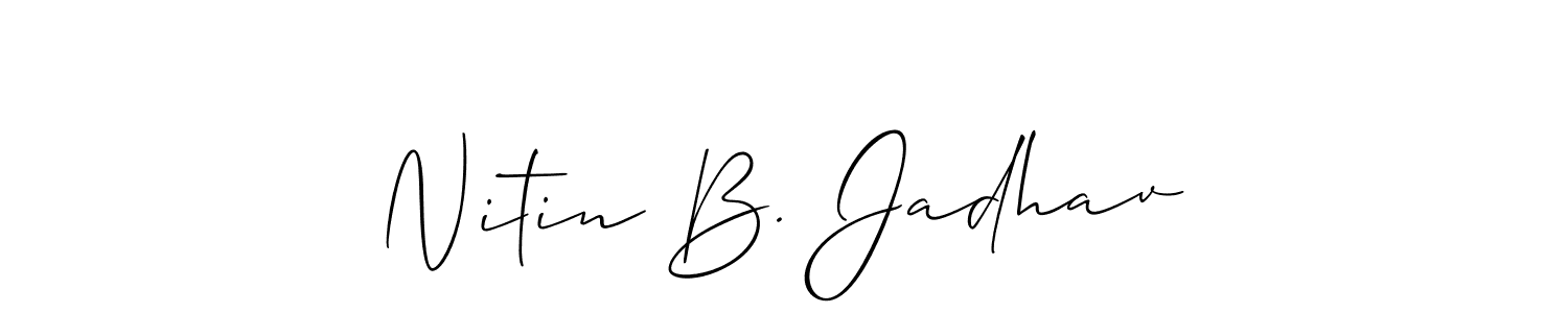 How to make Nitin B. Jadhav name signature. Use Allison_Script style for creating short signs online. This is the latest handwritten sign. Nitin B. Jadhav signature style 2 images and pictures png