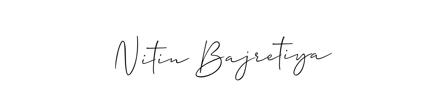 Design your own signature with our free online signature maker. With this signature software, you can create a handwritten (Allison_Script) signature for name Nitin Bajretiya. Nitin Bajretiya signature style 2 images and pictures png