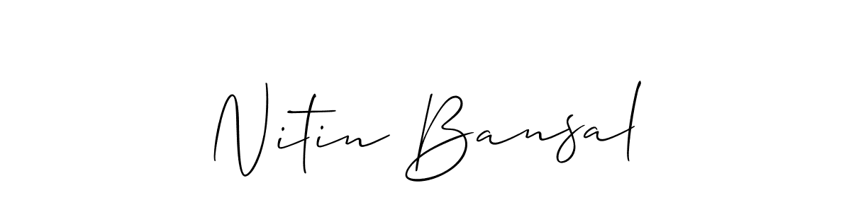 Make a short Nitin Bansal signature style. Manage your documents anywhere anytime using Allison_Script. Create and add eSignatures, submit forms, share and send files easily. Nitin Bansal signature style 2 images and pictures png