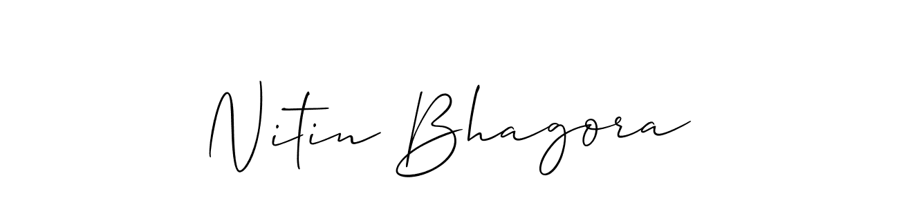 Create a beautiful signature design for name Nitin Bhagora. With this signature (Allison_Script) fonts, you can make a handwritten signature for free. Nitin Bhagora signature style 2 images and pictures png