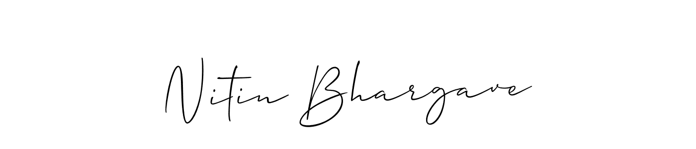 Make a beautiful signature design for name Nitin Bhargave. With this signature (Allison_Script) style, you can create a handwritten signature for free. Nitin Bhargave signature style 2 images and pictures png