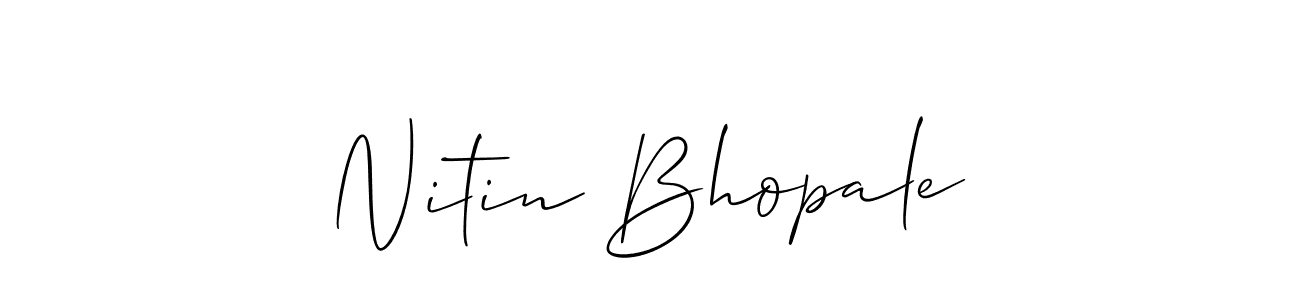 Make a beautiful signature design for name Nitin Bhopale. With this signature (Allison_Script) style, you can create a handwritten signature for free. Nitin Bhopale signature style 2 images and pictures png