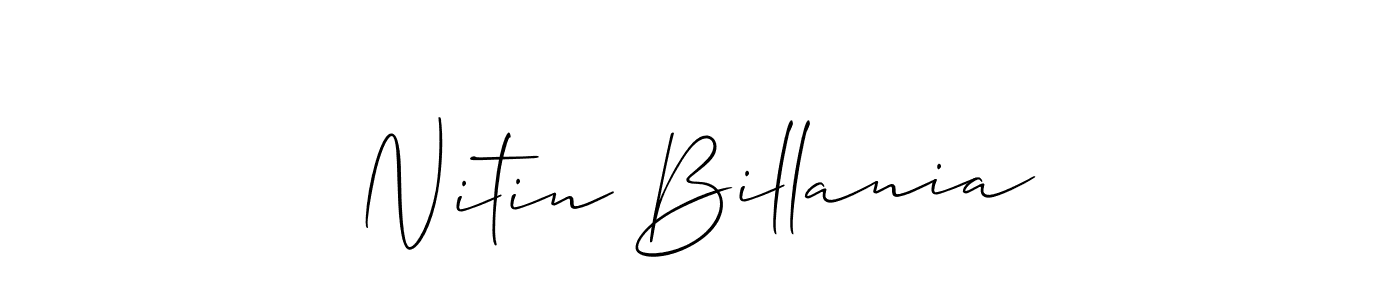 Make a short Nitin Billania signature style. Manage your documents anywhere anytime using Allison_Script. Create and add eSignatures, submit forms, share and send files easily. Nitin Billania signature style 2 images and pictures png