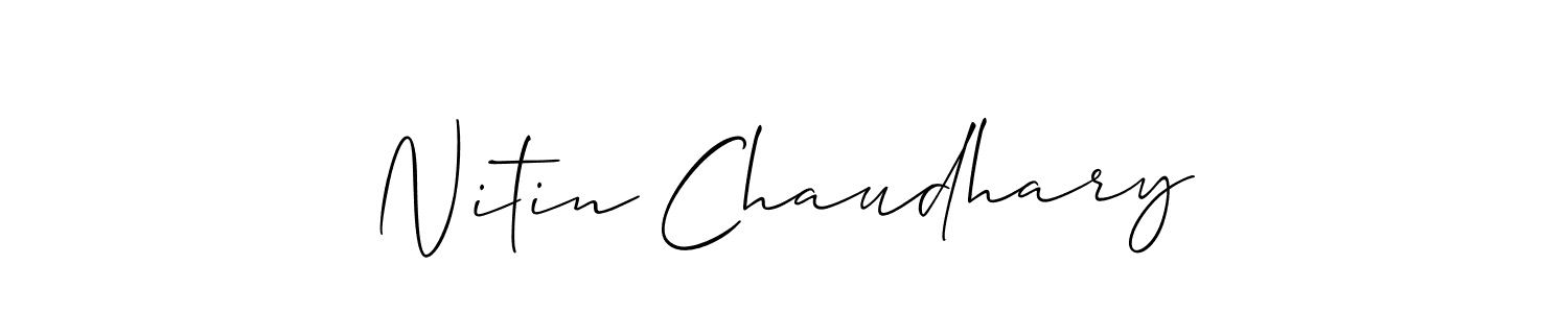 How to make Nitin Chaudhary name signature. Use Allison_Script style for creating short signs online. This is the latest handwritten sign. Nitin Chaudhary signature style 2 images and pictures png
