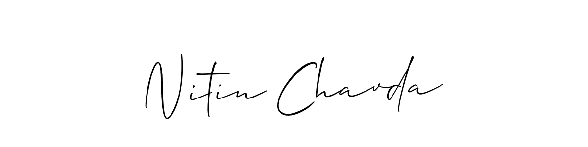 Design your own signature with our free online signature maker. With this signature software, you can create a handwritten (Allison_Script) signature for name Nitin Chavda. Nitin Chavda signature style 2 images and pictures png