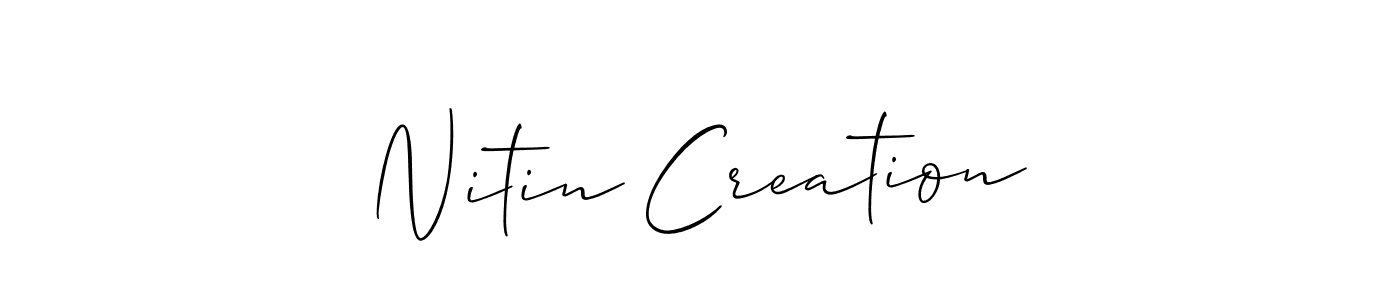 Allison_Script is a professional signature style that is perfect for those who want to add a touch of class to their signature. It is also a great choice for those who want to make their signature more unique. Get Nitin Creation name to fancy signature for free. Nitin Creation signature style 2 images and pictures png