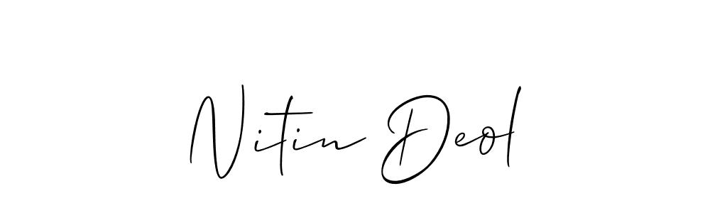 Also You can easily find your signature by using the search form. We will create Nitin Deol name handwritten signature images for you free of cost using Allison_Script sign style. Nitin Deol signature style 2 images and pictures png