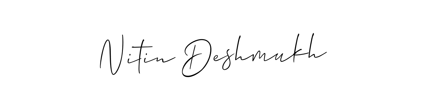 Make a short Nitin Deshmukh signature style. Manage your documents anywhere anytime using Allison_Script. Create and add eSignatures, submit forms, share and send files easily. Nitin Deshmukh signature style 2 images and pictures png