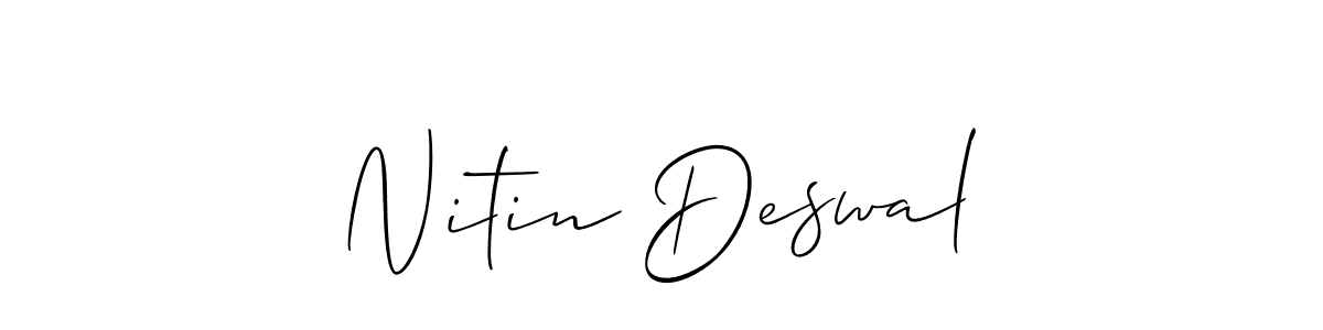 The best way (Allison_Script) to make a short signature is to pick only two or three words in your name. The name Nitin Deswal include a total of six letters. For converting this name. Nitin Deswal signature style 2 images and pictures png