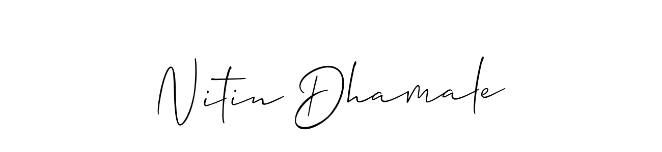 How to make Nitin Dhamale name signature. Use Allison_Script style for creating short signs online. This is the latest handwritten sign. Nitin Dhamale signature style 2 images and pictures png