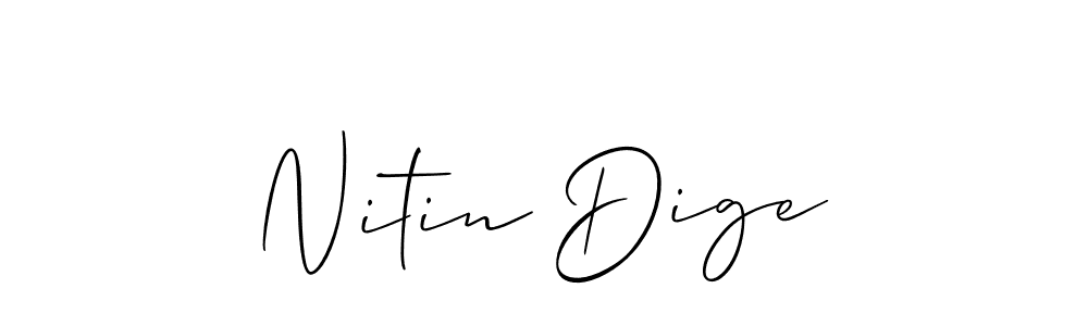 How to Draw Nitin Dige signature style? Allison_Script is a latest design signature styles for name Nitin Dige. Nitin Dige signature style 2 images and pictures png