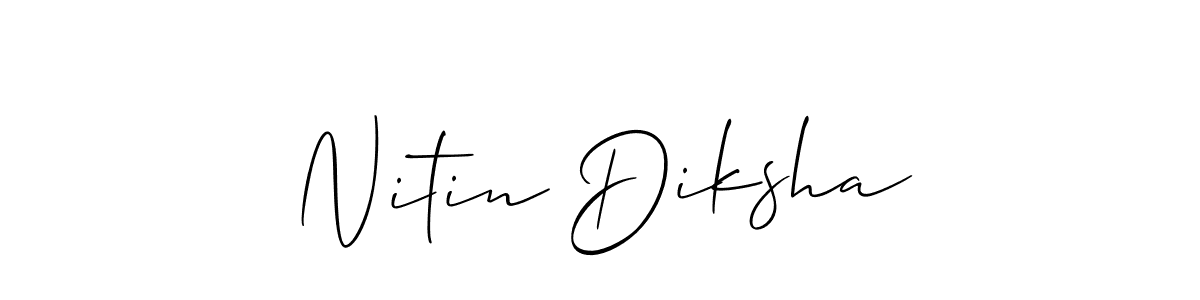 Also You can easily find your signature by using the search form. We will create Nitin Diksha name handwritten signature images for you free of cost using Allison_Script sign style. Nitin Diksha signature style 2 images and pictures png