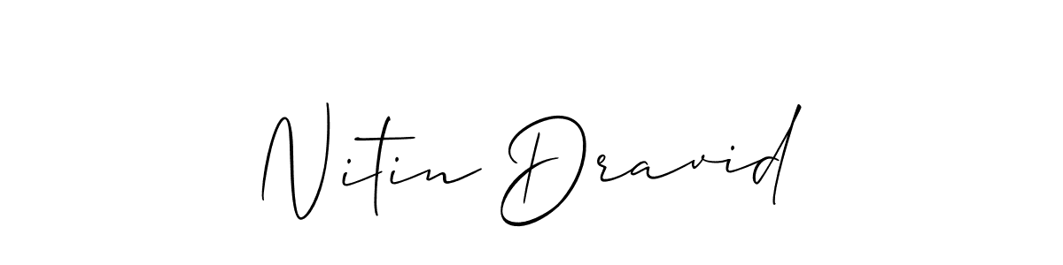 Design your own signature with our free online signature maker. With this signature software, you can create a handwritten (Allison_Script) signature for name Nitin Dravid. Nitin Dravid signature style 2 images and pictures png