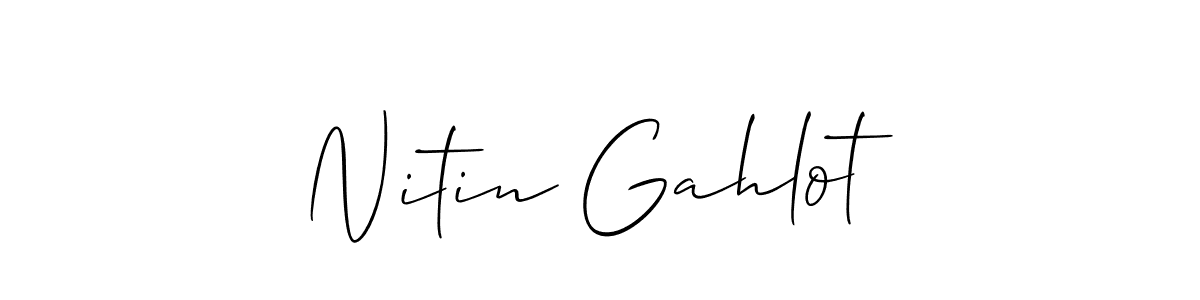 Similarly Allison_Script is the best handwritten signature design. Signature creator online .You can use it as an online autograph creator for name Nitin Gahlot. Nitin Gahlot signature style 2 images and pictures png